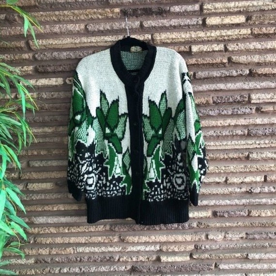 Vintage Funky Italian Oversized Cardigan Sweater