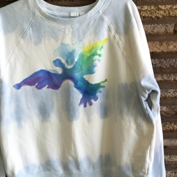 Vintage GAP Tie Dye Dove of Peace Sweatshirt Unis… - image 2
