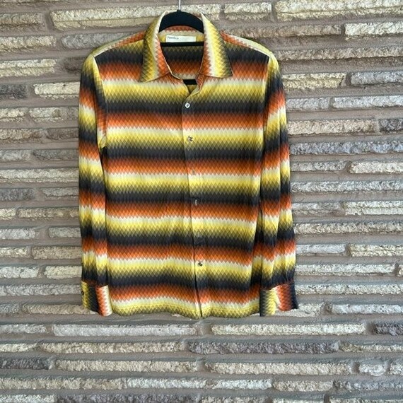 Perry Ellis Portfolio Vintage 70s Disco Groovy Si… - image 7