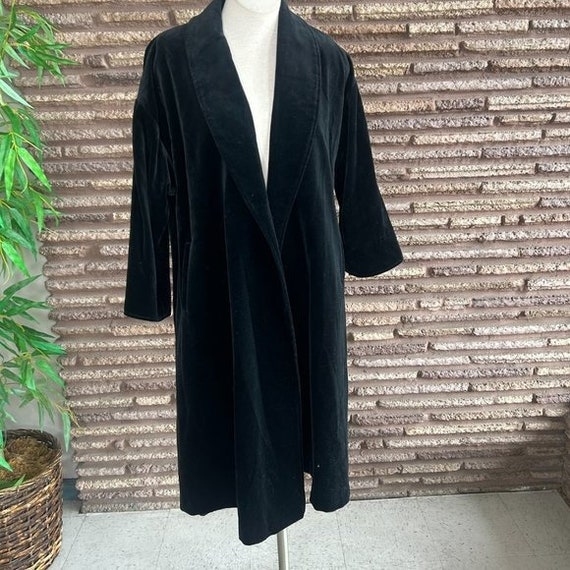 D Ravel Vintage I Magnin Black Velvet Open Drape … - image 3