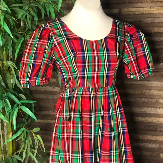 Vintage Christmas Holiday Red Green Tartan Plaid … - image 3