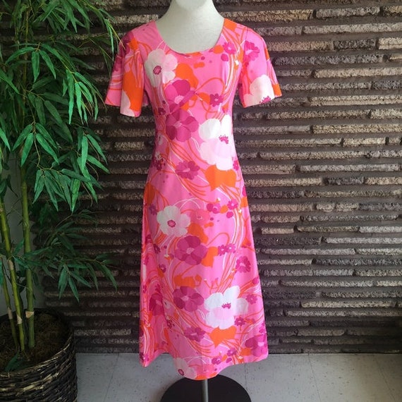 Hawaii Nei Vintage Hawaiian Pink Maxi Dress
