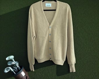 Arnold Palmer Robert Bruce Cardigan Sweater Alpaca Wool Vintage Size XL