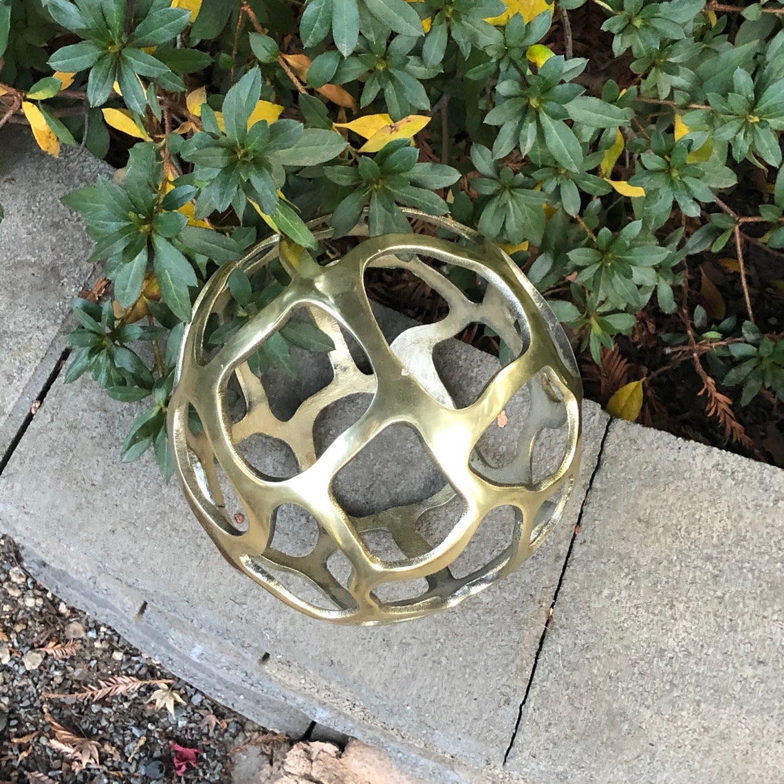 Large Decorative Open Brass Ball Sphere Globe Etsy