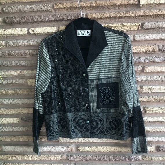 Faith Art to Wear Embellished Patchwork Jacket