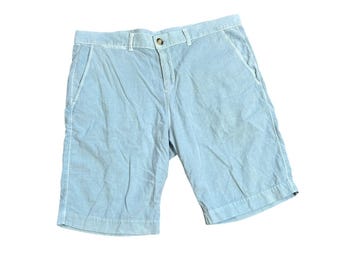 Kennington Men's Vintage Shorts Light Blue Corduroy Flat Front Size XL 38" Waist