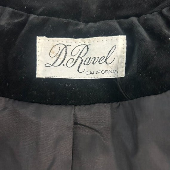 D Ravel Vintage I Magnin Black Velvet Open Drape … - image 2