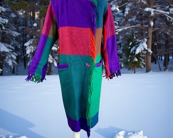 80s JEAN-CHARLES DE CASTEL BAJAC ヴィンテージ Vintage 1980s Jean-charles De Castelbajac Wool Coat, Colorblock