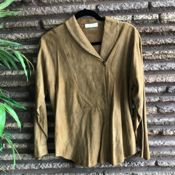 Bill Atkinson Vintage Tan Butter Soft Suede Shirt
