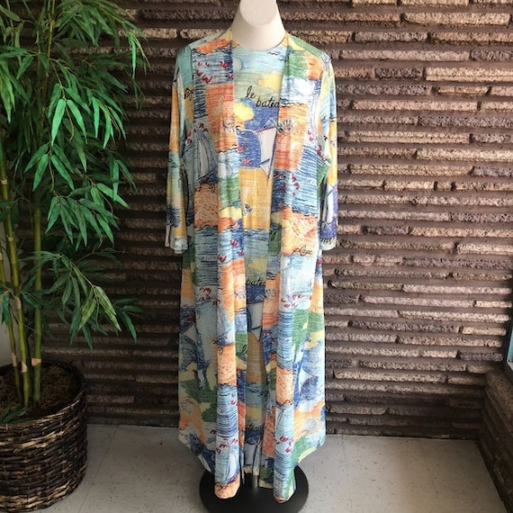 Georgie Keyloun Vintage 70s Maxi Dress & Vest Plus