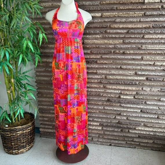 Accentuette Vintage 60s 70s Neon Pink Nylon Maxi … - image 10