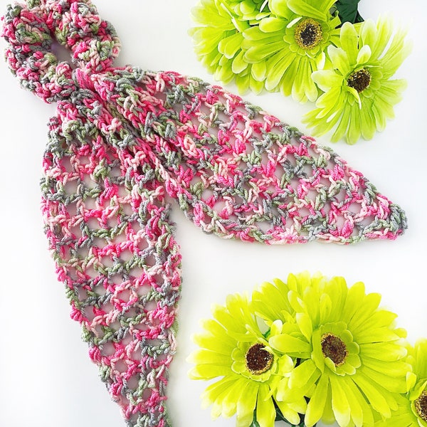 Mermaid Tail Scrunchie Scarf - Digital PDF Crochet Pattern