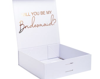 BRIDESMAID GIFT BOX | Bridesmaid Gifts | White Box | Rose Gold | Bridesmaid Proposal | Maid of Honour Box | Personalised Bridal Party Gifts