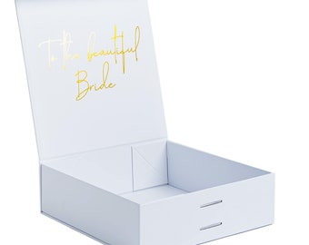 BEAUTIFUL BRIDE Gift Box | To The Beautiful Bride Gift Box | Gold Vinyl | Celebration Personalised | Keepsake Box | Bride to be | Bride
