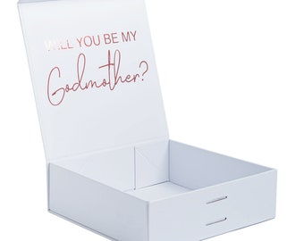 PERSONALISED GIFT BOX | Godmother Gift Box | Rose Gold | Personalised Gift Box | Will you be my godmother? | Pink Ribbon