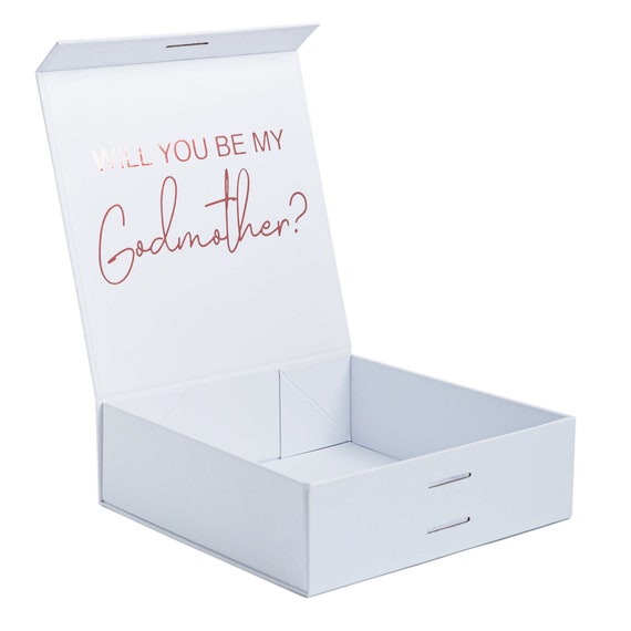 PERSONALISED GIFT BOX | Godmother Gift Box | Rose Gold | Personalised Gift Box | Will you be my godmother? | Pink Ribbon