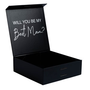GIFT BOX | Personalised | Groomsman Box | Best Man Box | Personalised Gift Box | White Ribbon | Premium Magnetic with Lid | Blank |