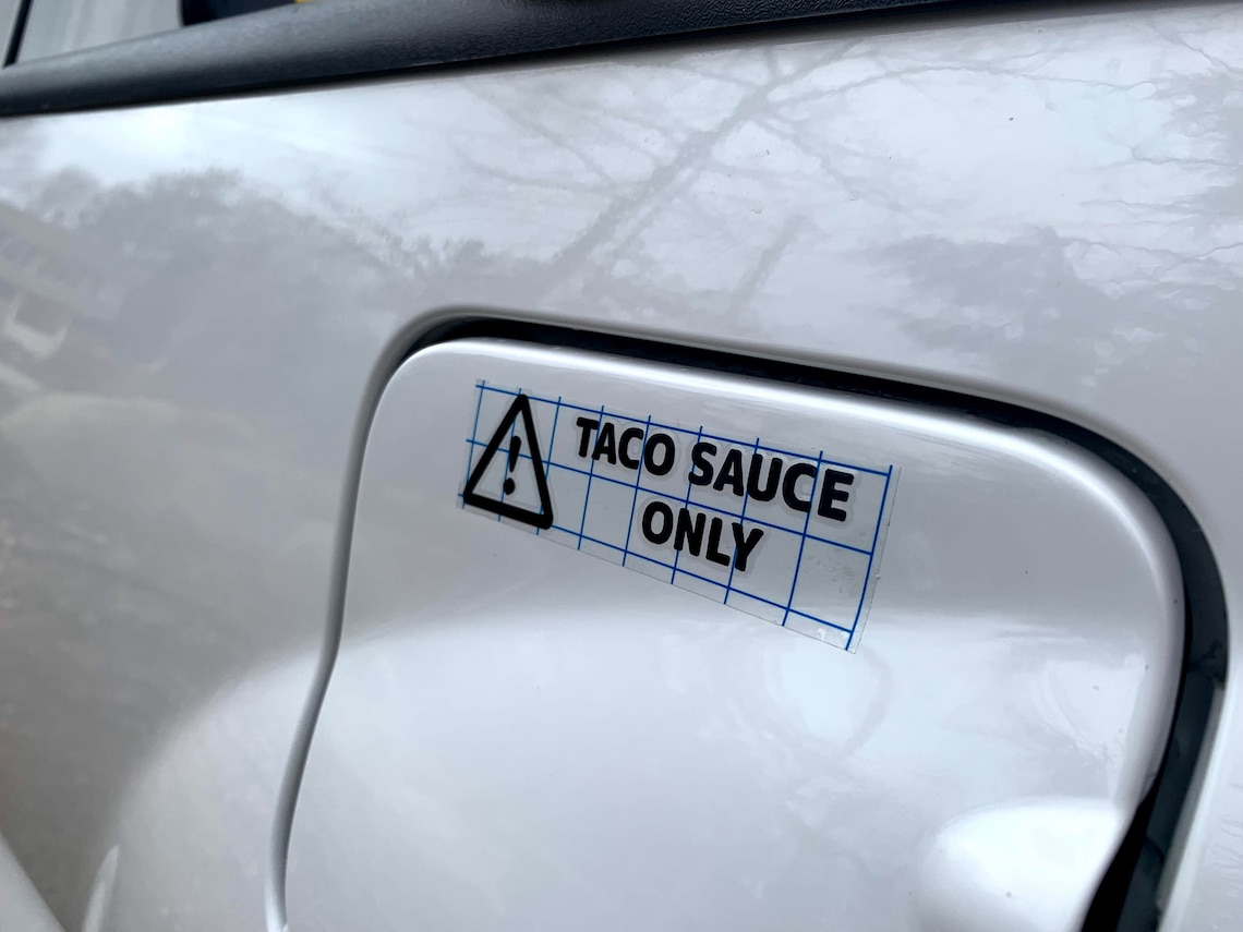 TACO SAUCE ONLY Vinyl gas cap decal Funny Etsy