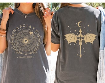 Comfort Colors Basgiath Dragon Rider Shirt, Fourth Wing Shirt, Basgiath War College Shirt, Bookish Shirt, Fourth Wing Merch, Fly or Die Tee