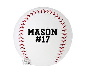 Personalized Baseball, 9" Official Size Baseball, Custom Baseball With Name And Players #, Many Print Colors, Made To Order