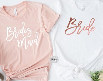 Bridesmaid Shirt, Bridal Proposal Box Shirt, Bride Shirt, Maid Of Honor Tee Shirt, Bridal Party Shirts, Custom Made Many Tee And Text Colors
