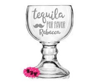 Margarita Glass, Etched Margarita Glass, Engraved Margarita Glass, Tequila Squad, Personalized Large 21oz Margarita Glass