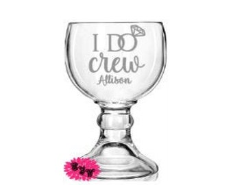 Margarita Glass, Etched Margarita Glass, Engraved Margarita Glass, I Do Crew Glass, Personalized Large 21oz Margarita Glass
