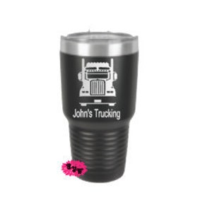 Engraved 30oz Tumbler, Trucker Etched Tumbler, Freightliner Tumbler, Truck Driver Gift, Slider Lid Optional