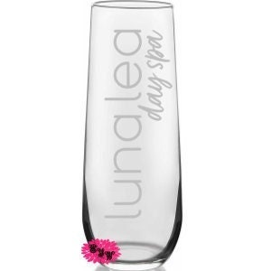 Engraved Champagne Glass, Custom Logo Champagne Flute, Company Logo Gifts, One Custom Glass Champagne Flute