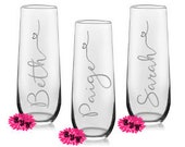 Engraved Champagne Glass, Personalized Champagne Flute, Personalized Mimosa Tumbler, One Custom Glass Champagne Flute