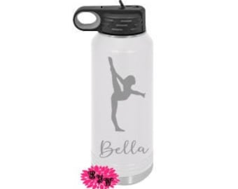 Engraved Water Bottle, Personalized Etched Water Bottle With Straw, 4 SIZES, Stainless Steel Water Bottle, Stainless Steel Sports Bottle