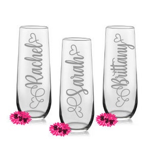 Engraved Champagne Glass, Personalized Champagne Flute, Personalized Mimosa Tumbler, One Custom Glass Champagne Flute