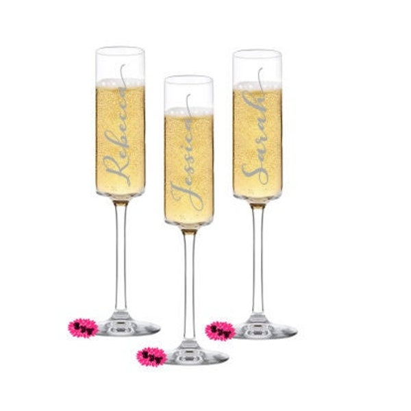 Engraved Champagne Glass With Stem, Personalized Champagne Flute With Stem, Personalized Mimosa Tumbler, One Custom Glass Champagne Flute