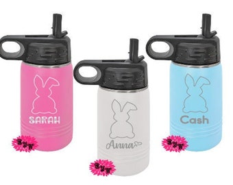 Engraved Stainless Steel Kids Bottle, Personalized Children's Water Bottle, Etched Kids Tumbler, Etched Easter Tumbler, Lot's Of Colors