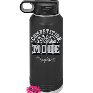 Cheer Bottle, Personalized Cheerleader Water Bottle With Straw, Engraved Cheer Bottle 4 SIZES Stainless Water Bottle, Cheer Competition Cups