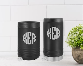 Engraved Beverage Holder, Etched Stainless Steel Beverage Holder, Sweat Free Insulated Beverage Holder