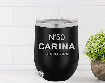 Engraved Wine Cup, Custom Birthday Wine Tumbler, Etched Wine Tumbler, 40th Birthday Gift, 50th Birthday Gift, 60th Birthday, Lots Of Colors