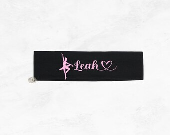 Ballet Headband, Personalized Ballet Headband, 2" Ballerina Headband With Name, Many Headband Colors & Text Colors, More Fonts