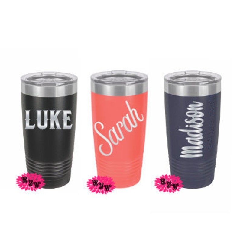 Engraved 20oz Tumbler Diagonal Name Etched Tumbler Teacher Etsy