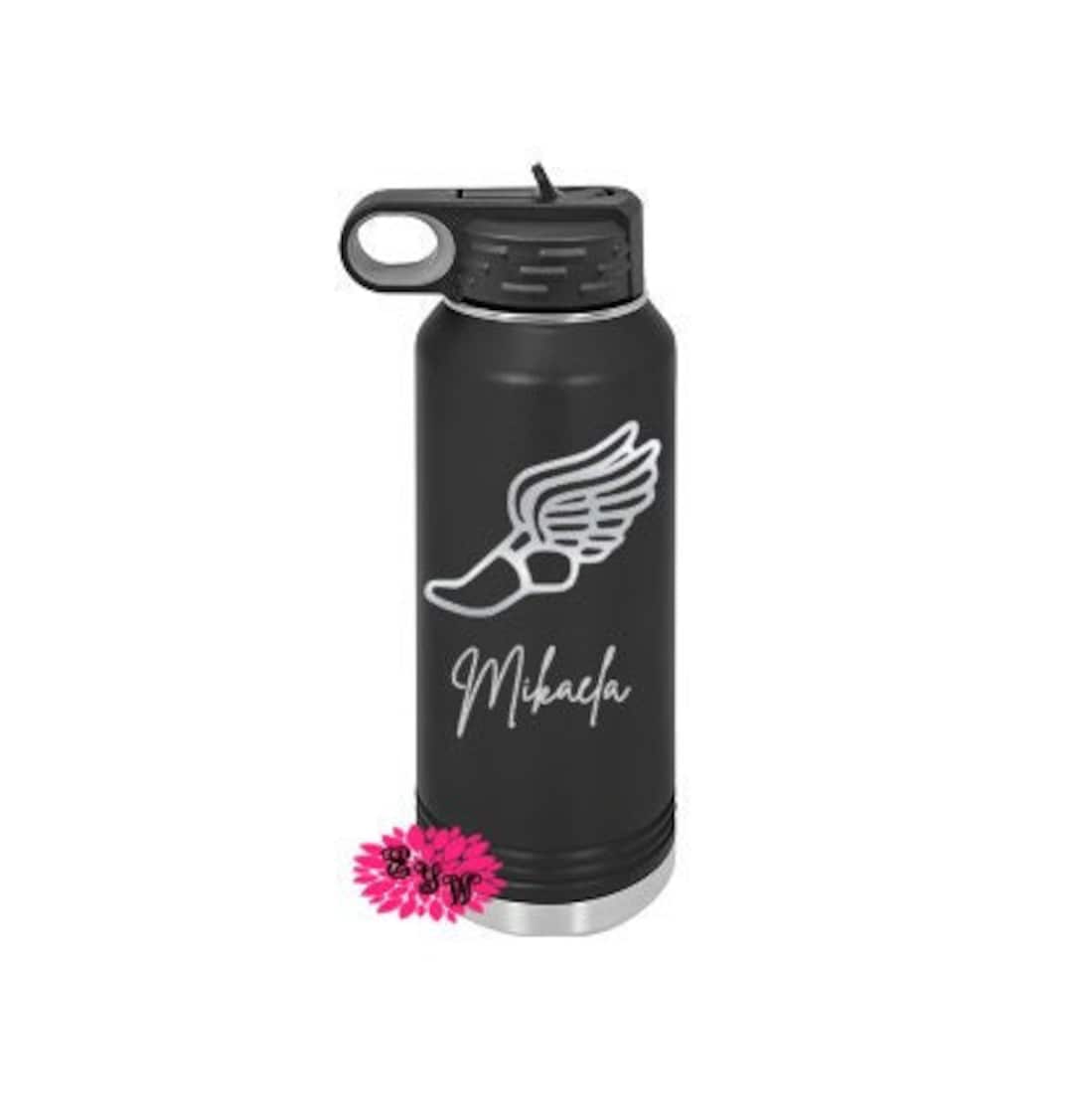 Engraved Water Bottle, Personalized Etched Cross Country Water Bottle