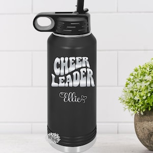 Cheerleader Bottle, Engraved Water Bottles, Personalized Cheer Squad Gifts, Personalized Cheer Bottle, Cheerleader Water Bottle, Cheer Team