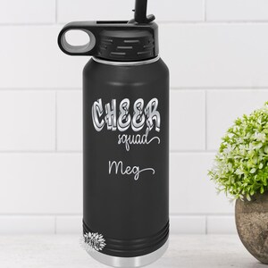 Cheerleader Bottle, Engraved Water Bottles, Personalized Cheer Squad Gifts, Personalized Cheer Bottle, Cheerleader Water Bottle, Cheer Team