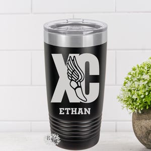 Engraved Tumbler, Personalized Cross Country Cup, Personalized Etched Cross Country Mug, Stainless Steel Coffee Tumbler, Your Name Or Saying