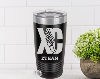 Engraved Tumbler, Personalized Cross Country Cup, Personalized Etched Cross Country Mug, Stainless Steel Coffee Tumbler, Your Name Or Saying