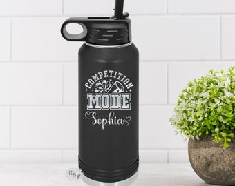Cheer Bottle, Personalized Cheerleader Water Bottle With Straw, Engraved Cheer Bottle 4 SIZES Stainless Water Bottle, Cheer Competition Cups