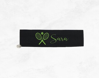 Tennis Headband, Personalized Tennis Headband, 2" Tennis Headband With Name, Many Headband Colors & Text Colors, More Fonts