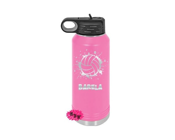 Engraved Water Bottle, Personalized Volleyball Water Bottle With Straw, 4  SIZES, Stainless Steel Water Bottle, Stainless Steel Sports Bottle 