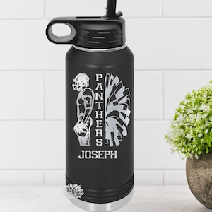 Engraved Water Bottle, Personalized Cheerleader Etched Water Bottle With Straw, 4 SIZES Stainless Steel Water Bottle, Sports Bottle, Cheer