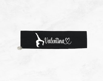 Gymnastics Headband, Personalized Gymnastics Headband, 2" Gymnastics Headband With Name, Many Headband Colors & Text Colors, More Fonts