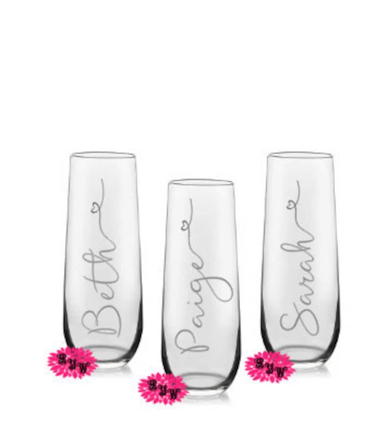 Engraved Champagne Glass Personalized Champagne Flute image 0